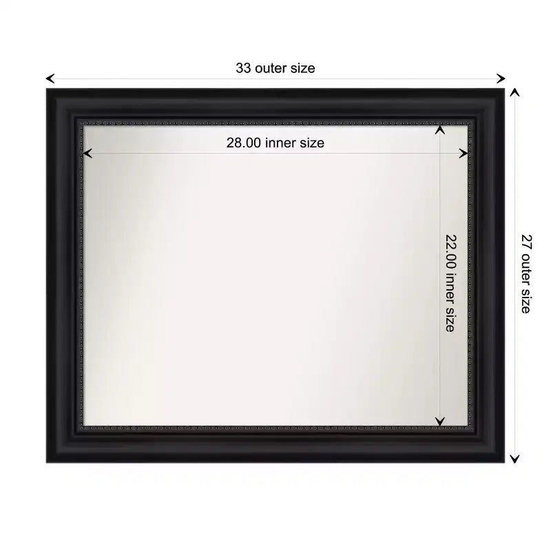 Specchio da parete per bagno non smussato con cornice nera
