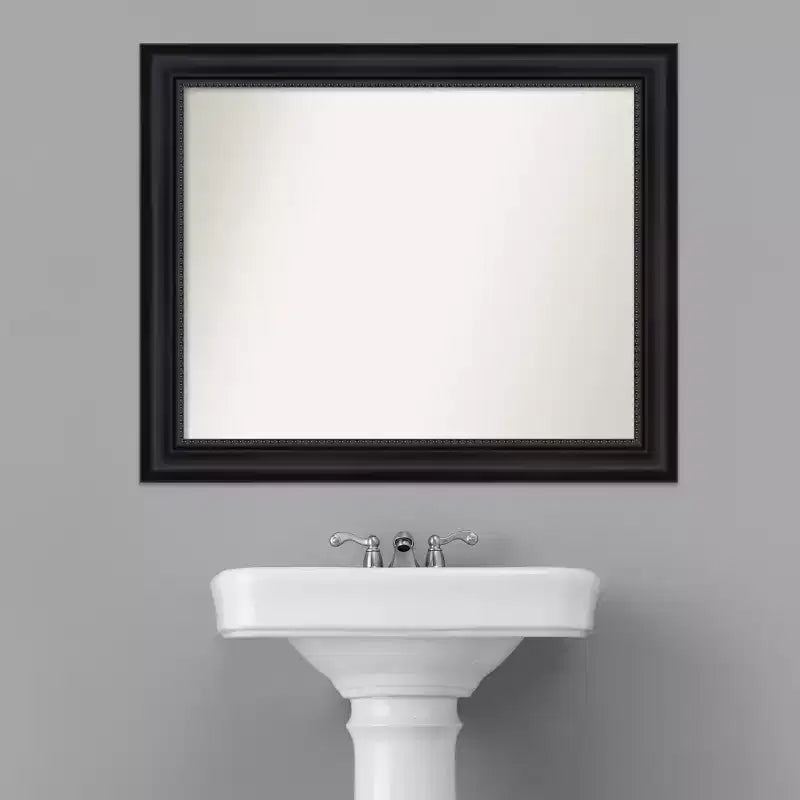 Specchio da parete per bagno non smussato con cornice nera