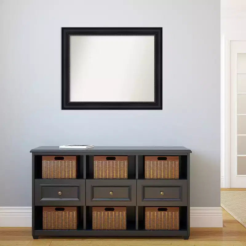 Specchio da parete per bagno non smussato con cornice nera