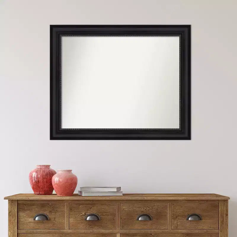 Specchio da parete per bagno non smussato con cornice nera