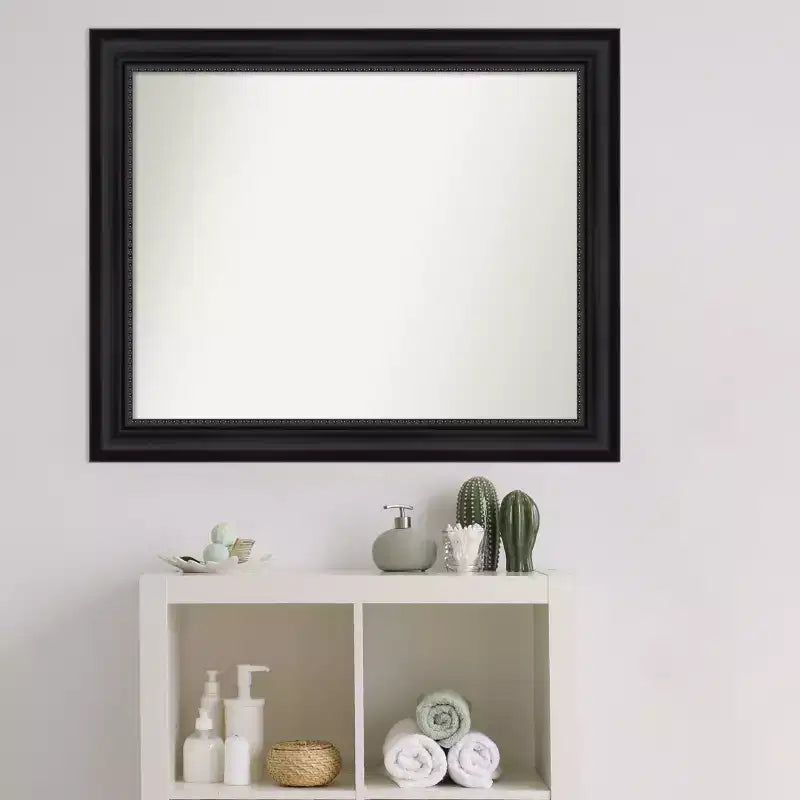 Specchio da parete per bagno non smussato con cornice nera