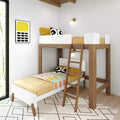 Letto a castello a L doppio su doppio, stile moderno di metà secolo